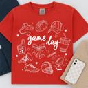 Large Red Game Day Football Tee, Comfort Color Tee