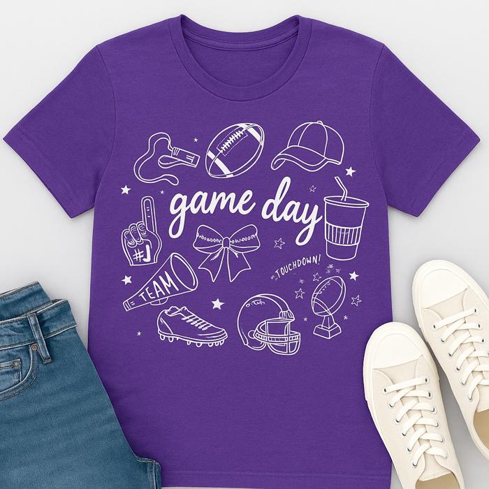 Game Day Football Graphic Tee, Bella Canvas Shirt