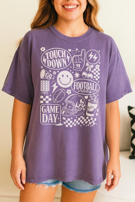 Game Day Vibes Oversized Tee, Comfort Color Tee