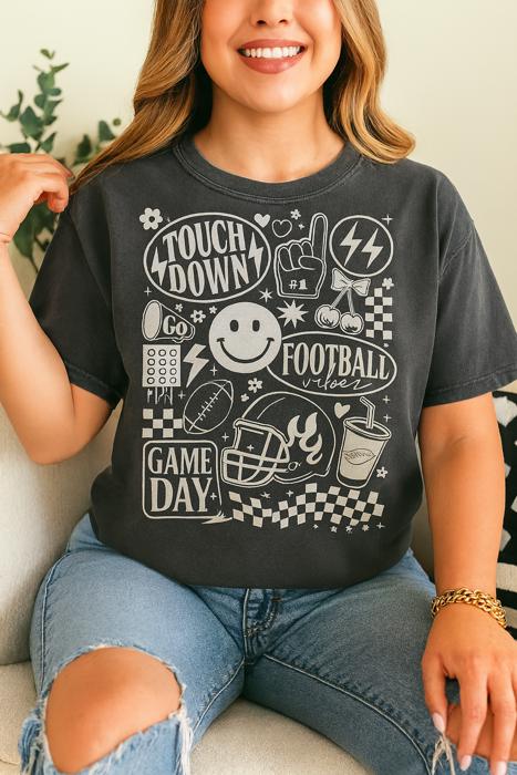 Game Day Vibes Oversized Tee, Comfort Color Tee