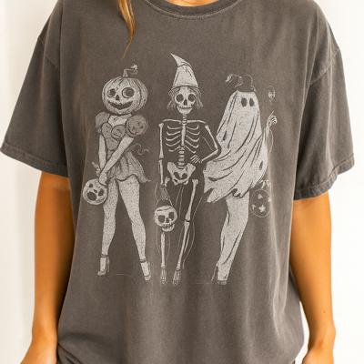 Halloween Ladies Oversized Graphic Tee, Comfort Color, Vintage Shirt