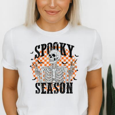Skeleton Spooky Season Graphic Tee, Halloween Shirt