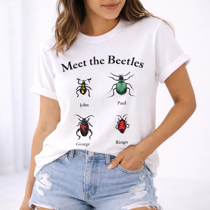 Meet The Beetles Graphic Tee, Band Tee, Humor Shirt, Bella Canvas