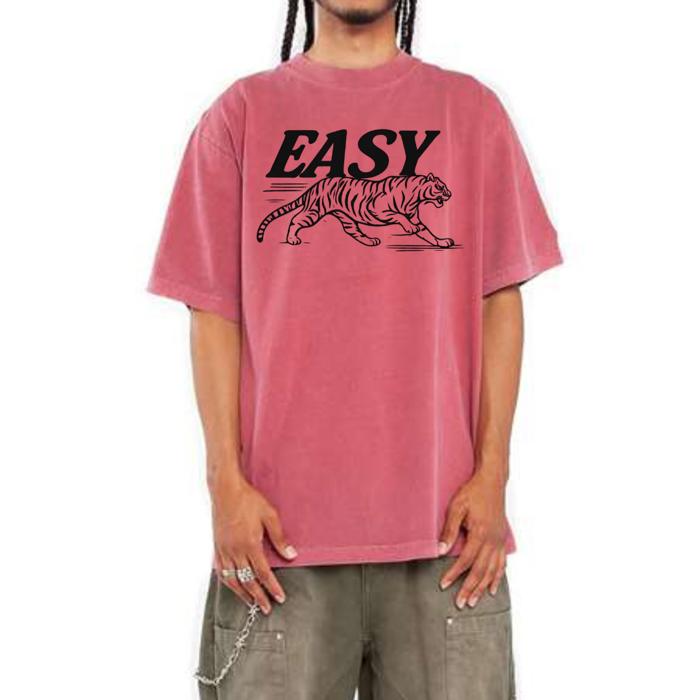 Easy Tiger Oversized Unisex Tee, Garment Dyed, Streetwear, Shaka Wear Tee