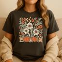  Floral Pumpkin Oversized Graphic Tee, Color Comfort Tee