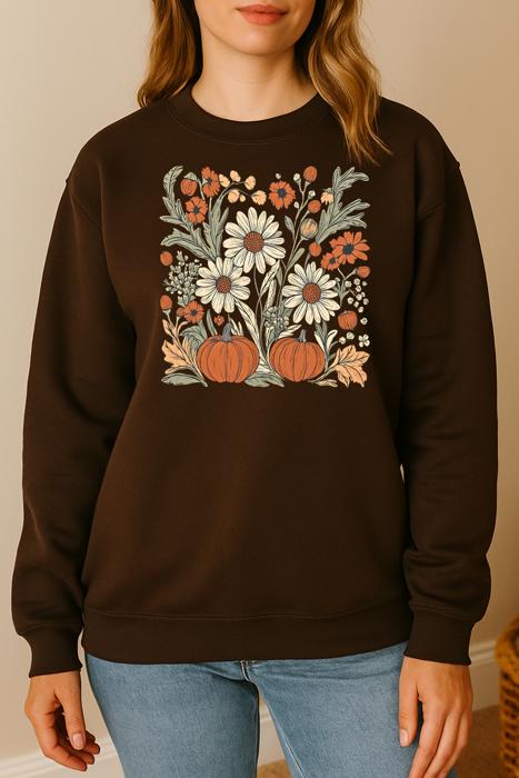 Floral Pumpkin Sweatshirt