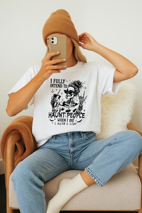 Haunt People Graphic Tee, Halloween Shirt, Comfort Color Shirt