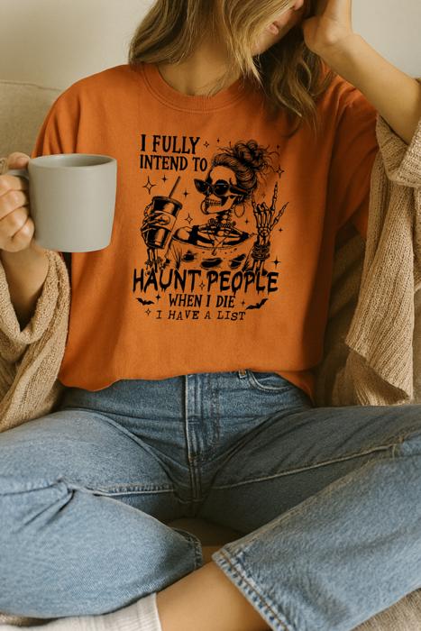 Haunt People Graphic Tee, Halloween Shirt, Comfort Color Shirt