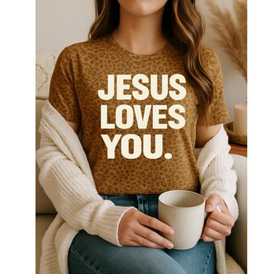 Jesus Loves You Leopard Graphic Tee