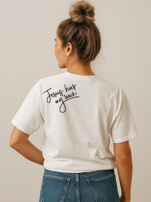 Jesus Has My Back Graphic Tee, Bella Canvas