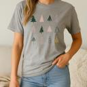  Pink & Gold Christmas Trees Graphic Tee, Bella Canvas