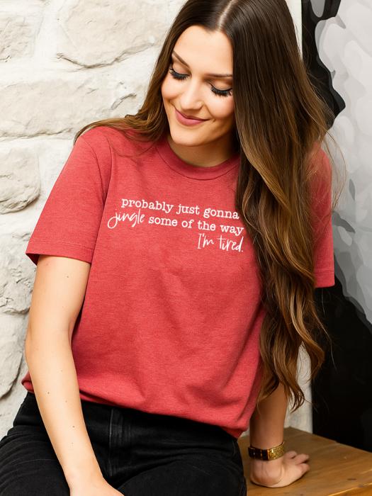 Jingle Some Of The Way Graphic Tee, Christmas Tee, Bella Canvas