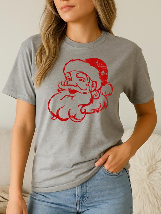 Santa Face Graphic Tee, Bella Canvas Tee