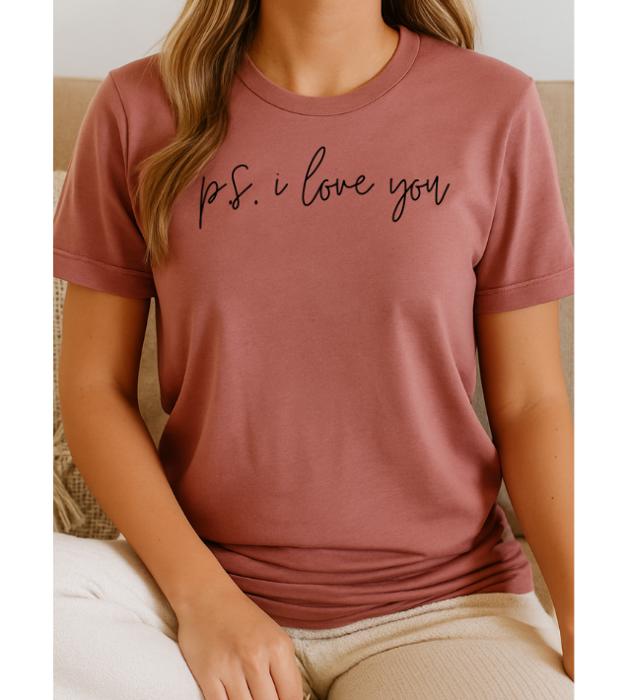 P.S. I Love You Printed Tee, Valentines Tee, Bella Canvas