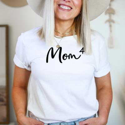 Mom of 4 Graphic Tee, Mother's Day Gift