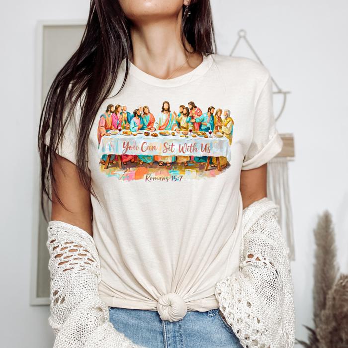 You Can Sit With Us Graphic Tee, Christian Shirt, Bella Canvas Tee
