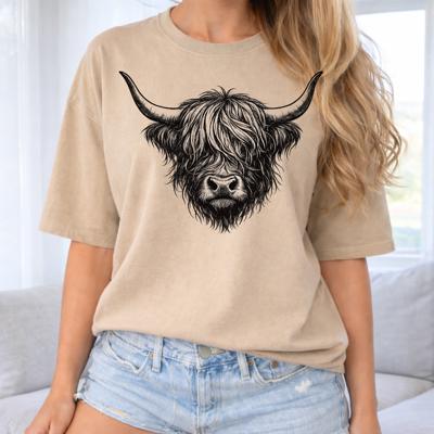 Highland Cow Graphic Tee, Comfort Color Tee
