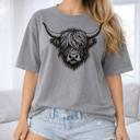  Highland Cow Graphic Tee, Comfort Color Tee