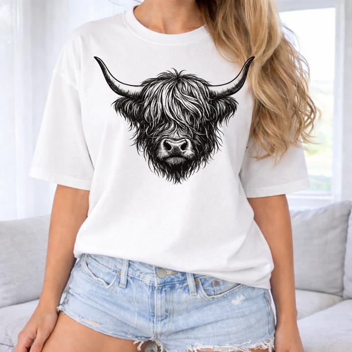 Highland Cow Graphic Tee, Comfort Color Tee