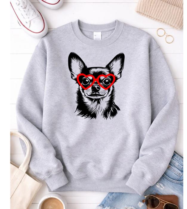 Chihuahua Love Graphic Sweatshirt 