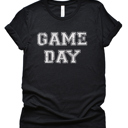 Medium Black Game Day Varsity Print Graphic Tee, Sports Shirt, Bella Canvas