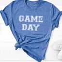 Small Heather Royal Game Day Varsity Print Graphic Tee, Sports Shirt, Bella Canvas