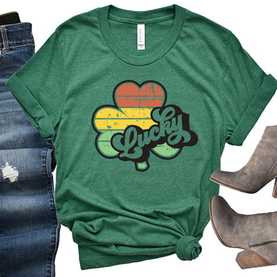 Lucky Clover Graphic Tee, St Patrick's Tee, Bella Canvas Shirt