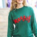  Be Merry Hunter Green Pop Up Lurex Sweater