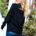  Give Back JOY Jewel Beaded Black Sweater