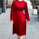  Be Your Own Star Ruby Mock Neck Velvet Dress