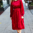  Be Your Own Star Ruby Mock Neck Velvet Dress