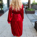  Be Your Own Star Ruby Mock Neck Velvet Dress