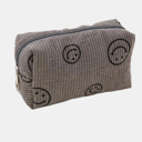  Smiley Face Corduroy Cosmetic Pouch