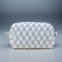  Checkered Pattern Knitted Cosmetic Pouch