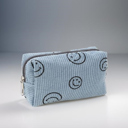  Smiley Face Corduroy Cosmetic Pouch