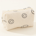  Smiley Face Corduroy Cosmetic Pouch