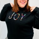  Give Back JOY Jewel Beaded Black Sweater