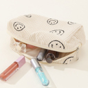  Smiley Face Corduroy Cosmetic Pouch