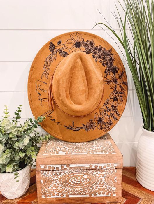 Vegan Suede Hat Blank, Blank Hat for Burning, Hat Pyrography, Burned Hat Blank, Rancher Hat, Fedora Hat, Wide Brim Hat, Hat for Engraving