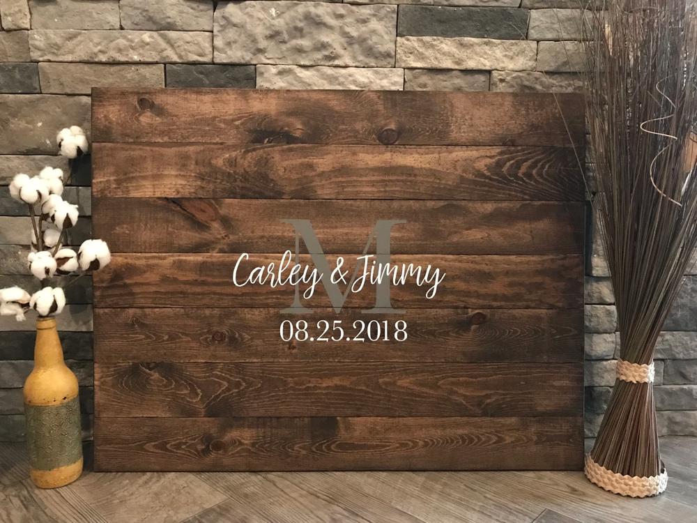 Wedding Guest Book Sign, Monogram Guestbook, Guest Book, Wooden Guest Sign, Wedding Decor, Wedding Ceremony Sign, Graduation Guest book