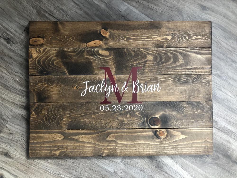 Wedding Guest Book Sign, Monogram Guestbook, Guest Book, Wooden Guest Sign, Wedding Decor, Wedding Ceremony Sign, Graduation Guest book