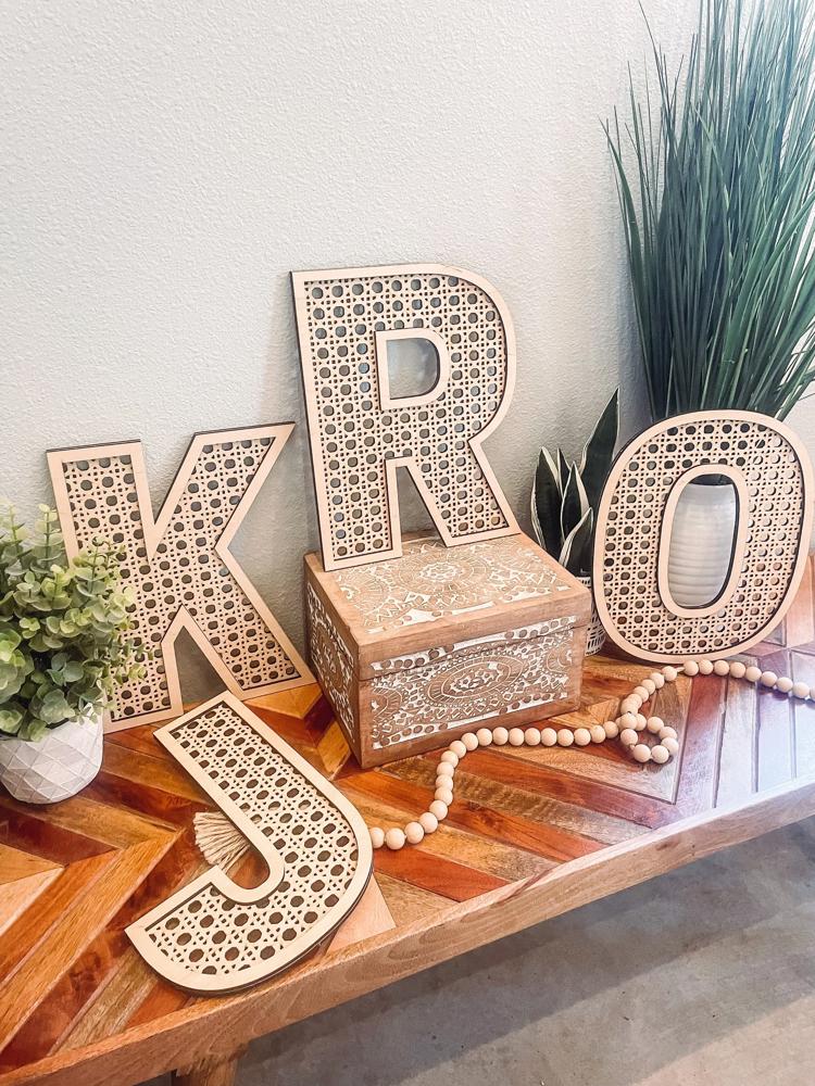 Rattan Letter, Rattan Initial, Rattan Nursery Decor, Boho Decor, Cane Letter, Cane Initial, Cane Weave Letter, Boho Wedding Decor, Wicker