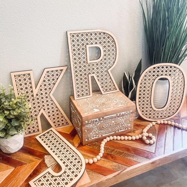 Rattan Letter, Rattan Initial, Rattan Nursery Decor, Boho Decor, Cane Letter, Cane Initial, Cane Weave Letter, Boho Wedding Decor, Wicker