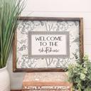  Welcome to the Shitshow Wooden Framed Sign, Unique Wall Decor, Rattan Wall Hanging, Quote Sign, Floral Home Decor, Funny Quote Sign