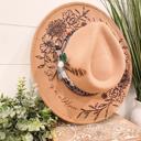  She's a Wildflower Floral Burned Hat, Floral Engraved Cowboy Hat, Sunflower Hat, She's a Wildflower Burned Fedora, Engraved Fedora, Engraved Felt Hat, Boho Hat