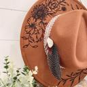  She is a Wildflower Aztec Band Hat, Floral Engraved Cowboy Hat, Sunflower Hat, Sunflower Burned Fedora, Engraved Fedora, Engraved Felt Hat, Boho Hat