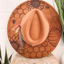  Sunflower Bee Burned Hat, Floral Engraved Cowboy Hat, Sunflower Hat, Sunflower Burned Fedora, Engraved Fedora, Engraved Felt Hat, Boho Hat