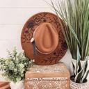  She is a Wildflower Aztec Band Hat, Floral Engraved Cowboy Hat, Sunflower Hat, Sunflower Burned Fedora, Engraved Fedora, Engraved Felt Hat, Boho Hat