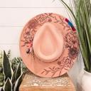  She's a Wildflower Floral Burned Hat, Floral Engraved Cowboy Hat, Sunflower Hat, She's a Wildflower Burned Fedora, Engraved Fedora, Engraved Felt Hat, Boho Hat