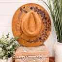  Floral Burned Hat, Floral Engraved Cowboy Hat, Sunflower Hat, Sunflower Burned Fedora, Engraved Suede Hat, Boho Hat, Vegan Suede